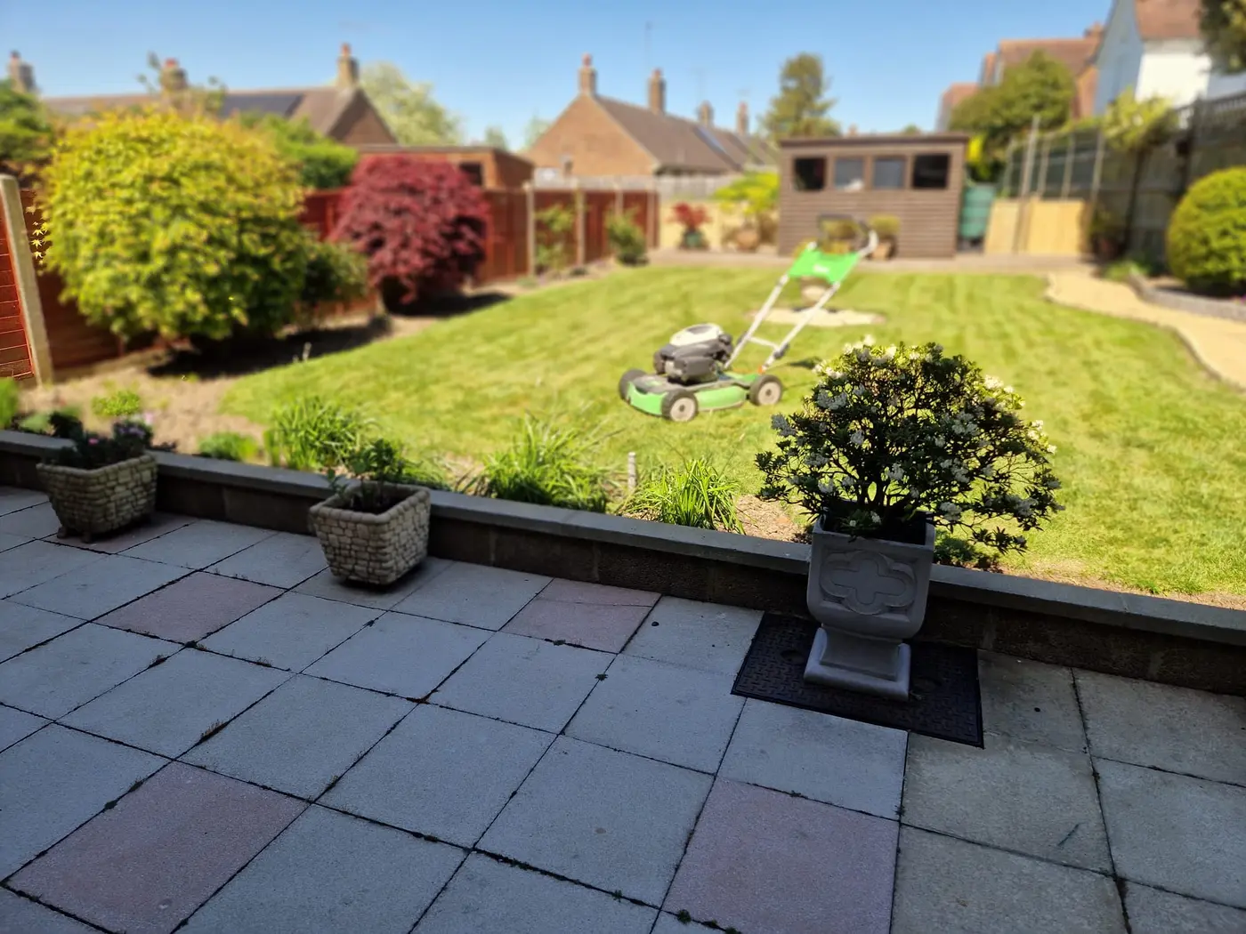 Cottage garden lawn mowing in Wye near Ashford, Kent — Kent Mowing